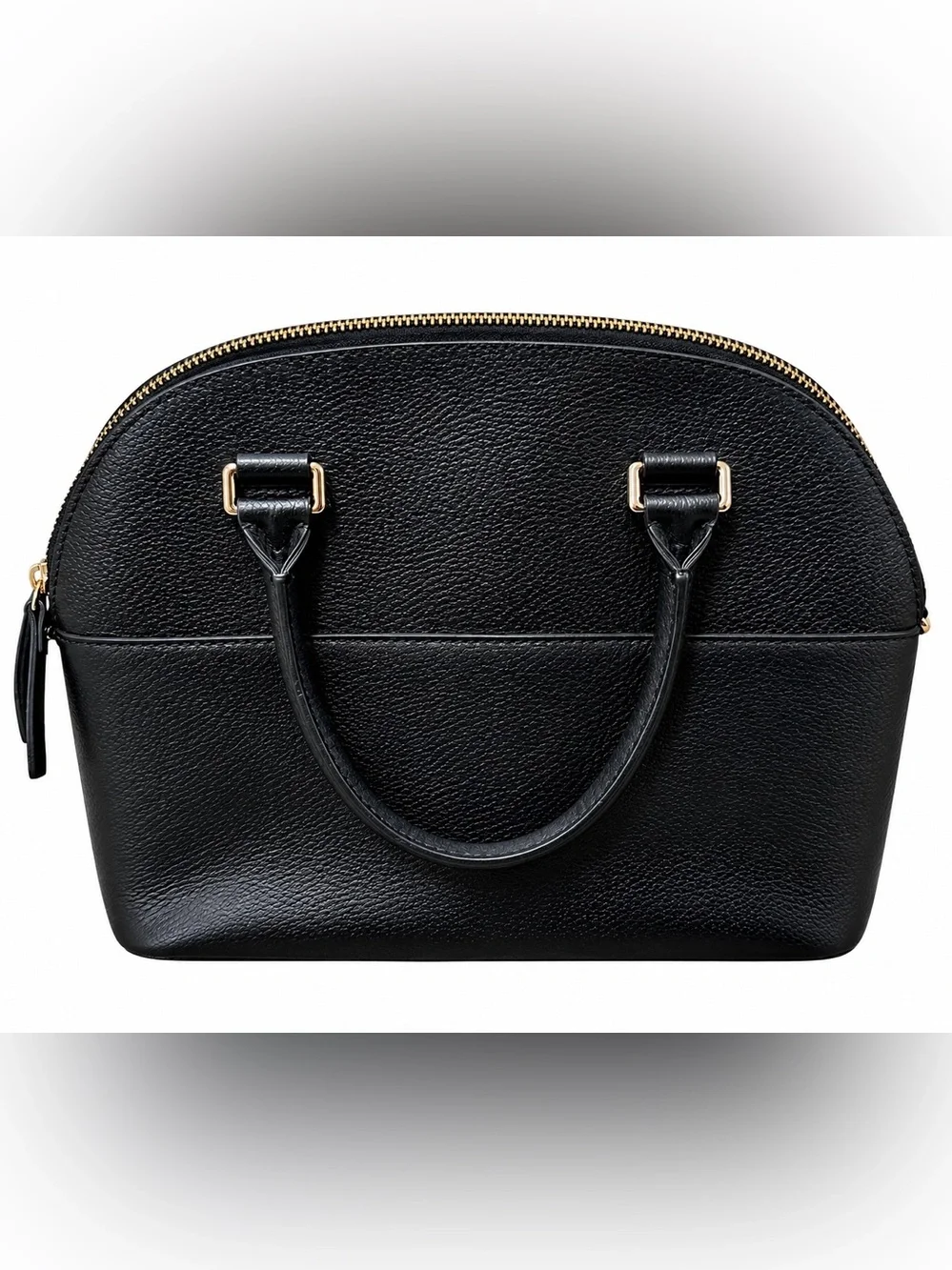 kate spade new york black pebbled leather dome satchel crossbody bag